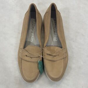 Lands' End Women's Tan Suede Loafers